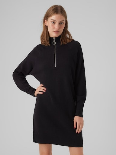 Vero Moda Strickkleid »VMGOLDNEEDLE LS HIGHNCK ZIPPER DRESS REP« von Vero Moda