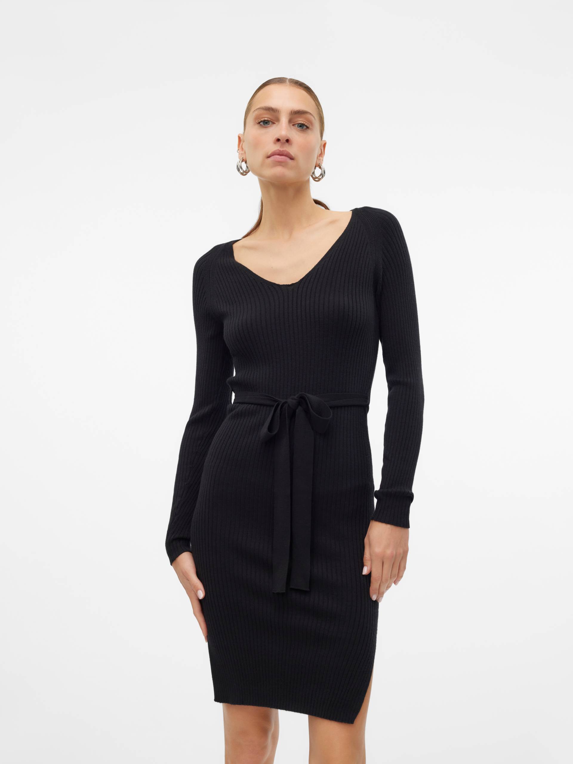 Vero Moda Strickkleid »VMSABA RIB LS V-NECK BELT DRESS GA NOOS« von Vero Moda