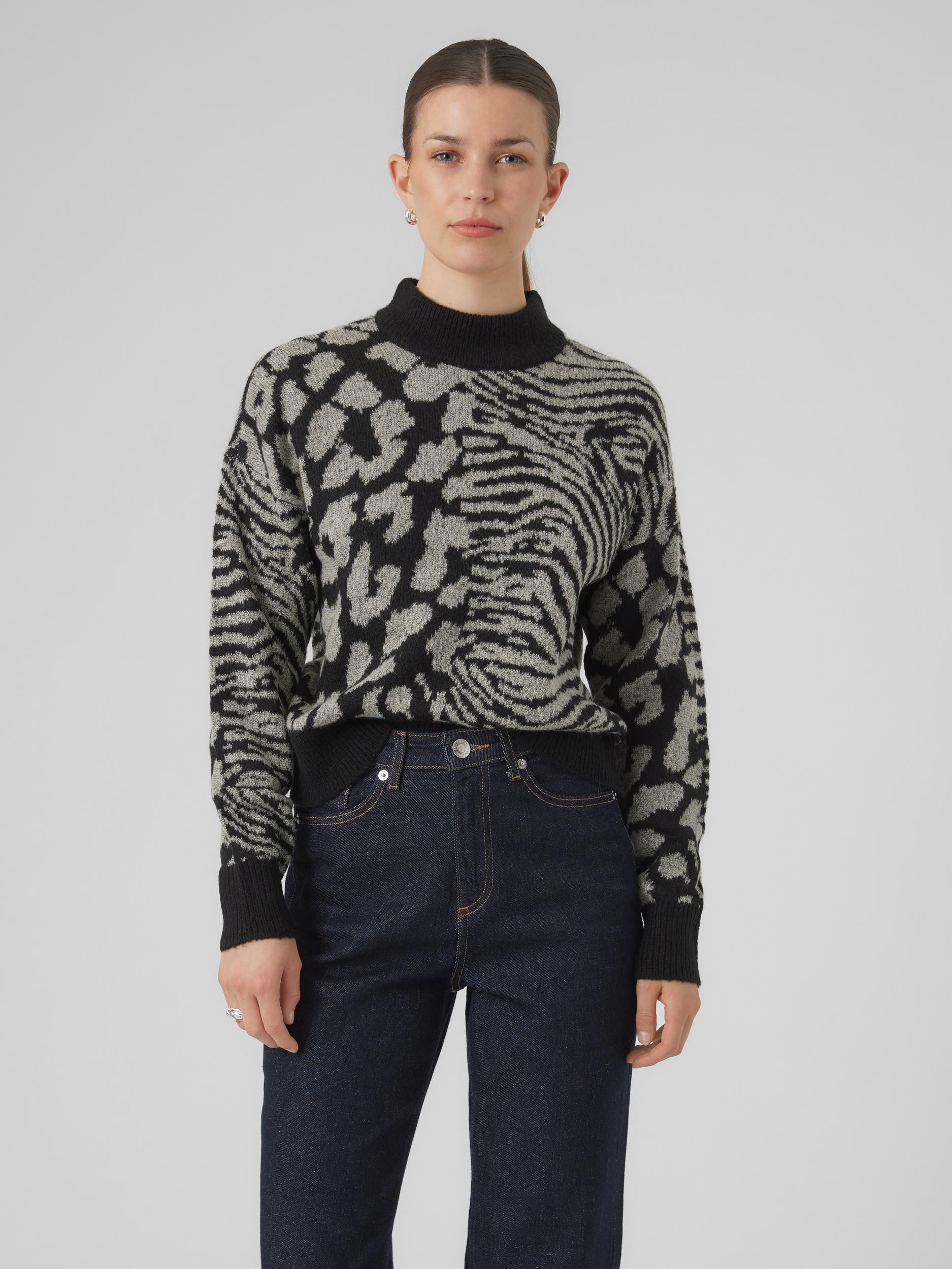 Vero Moda Strickpullover »VMVERA ANIMAL LS HIGHNECK PULLOVER BF« von Vero Moda