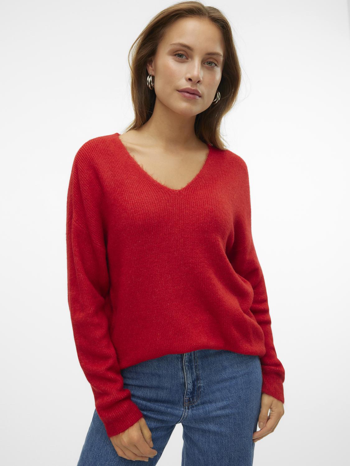 Vero Moda V-Ausschnitt-Pullover »VMCREWLEFILE LS V-NECK BLOUSE NOOS« von Vero Moda