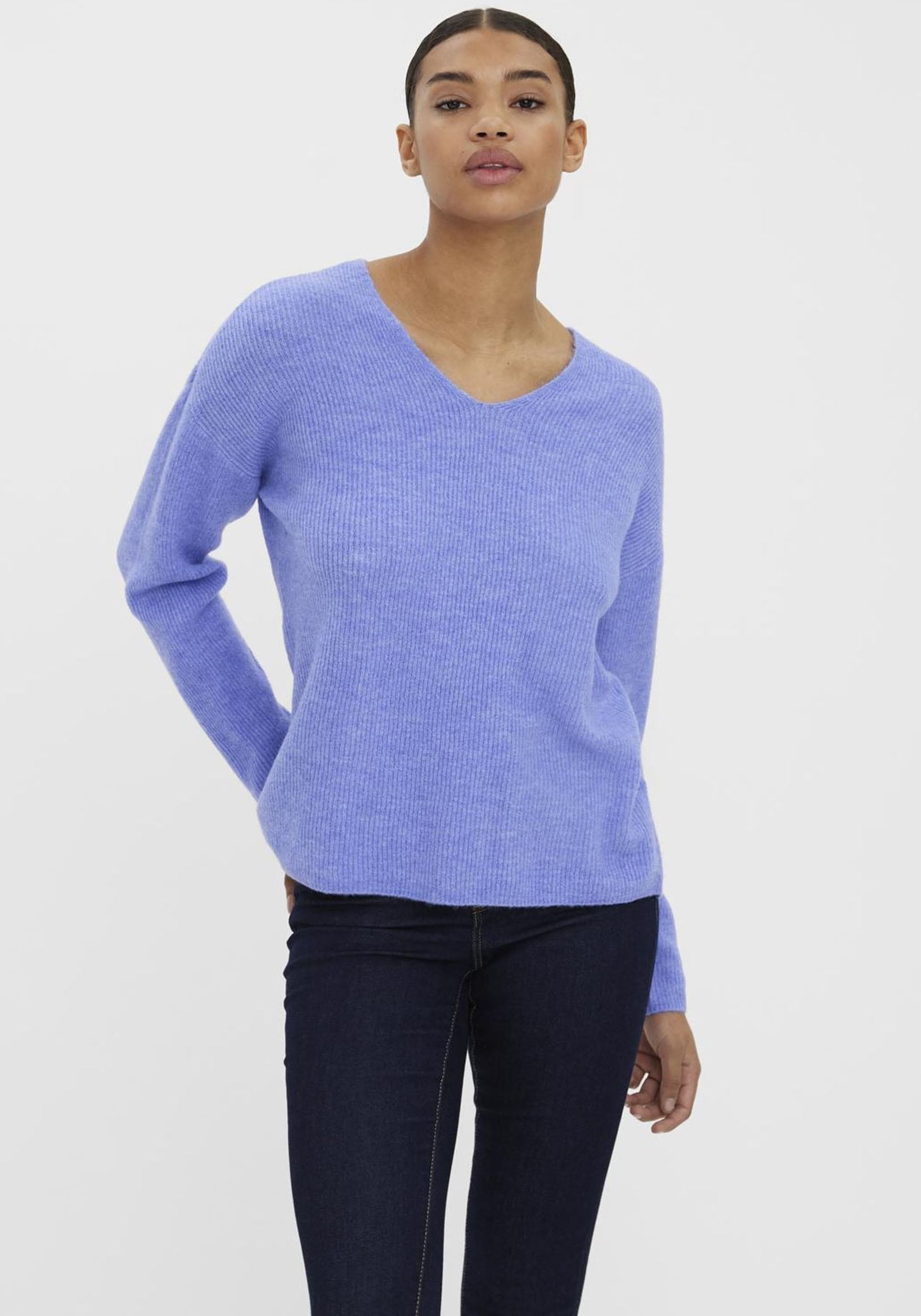 Vero Moda V-Ausschnitt-Pullover »VMCREWLEFILE LS V-NECK BLOUSE NOOS« von Vero Moda