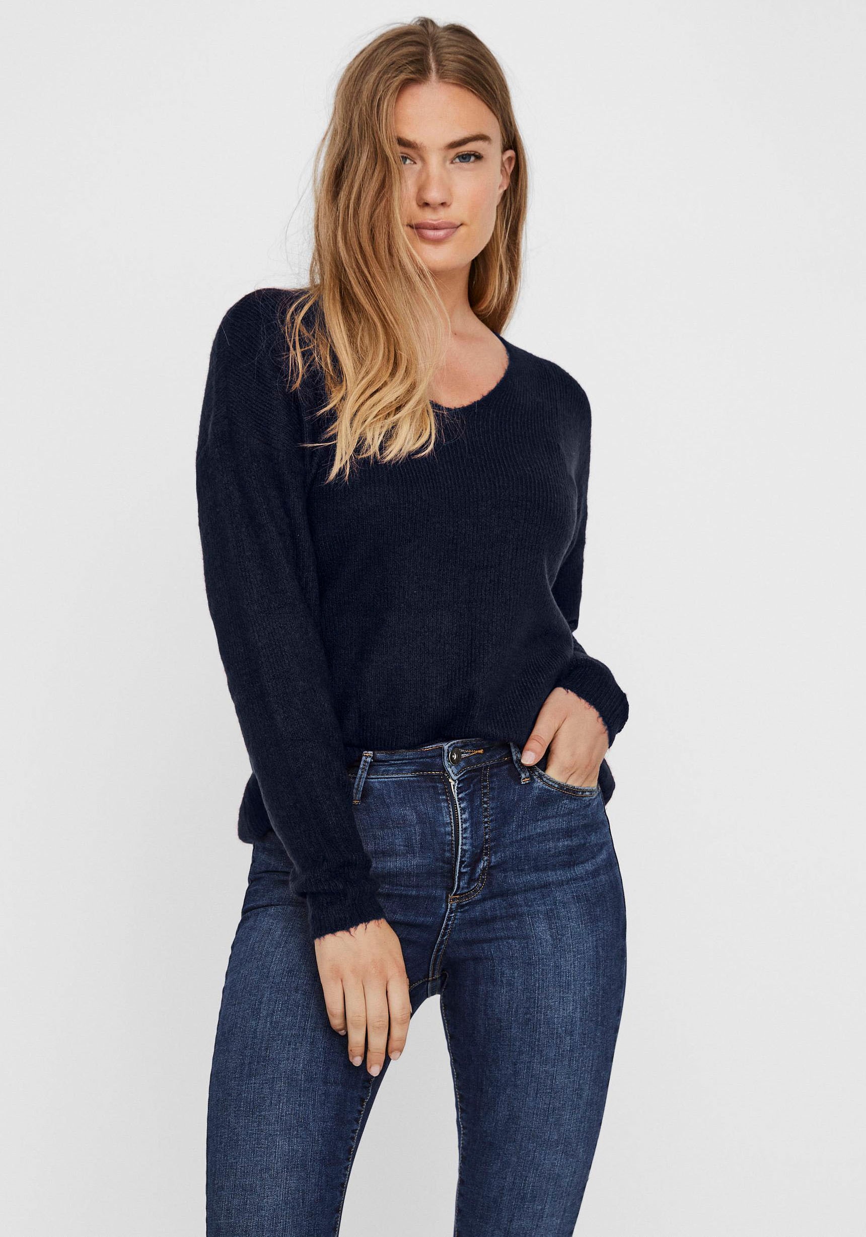 Vero Moda V-Ausschnitt-Pullover »VMCREWLEFILE LS V-NECK BLOUSE NOOS« von Vero Moda