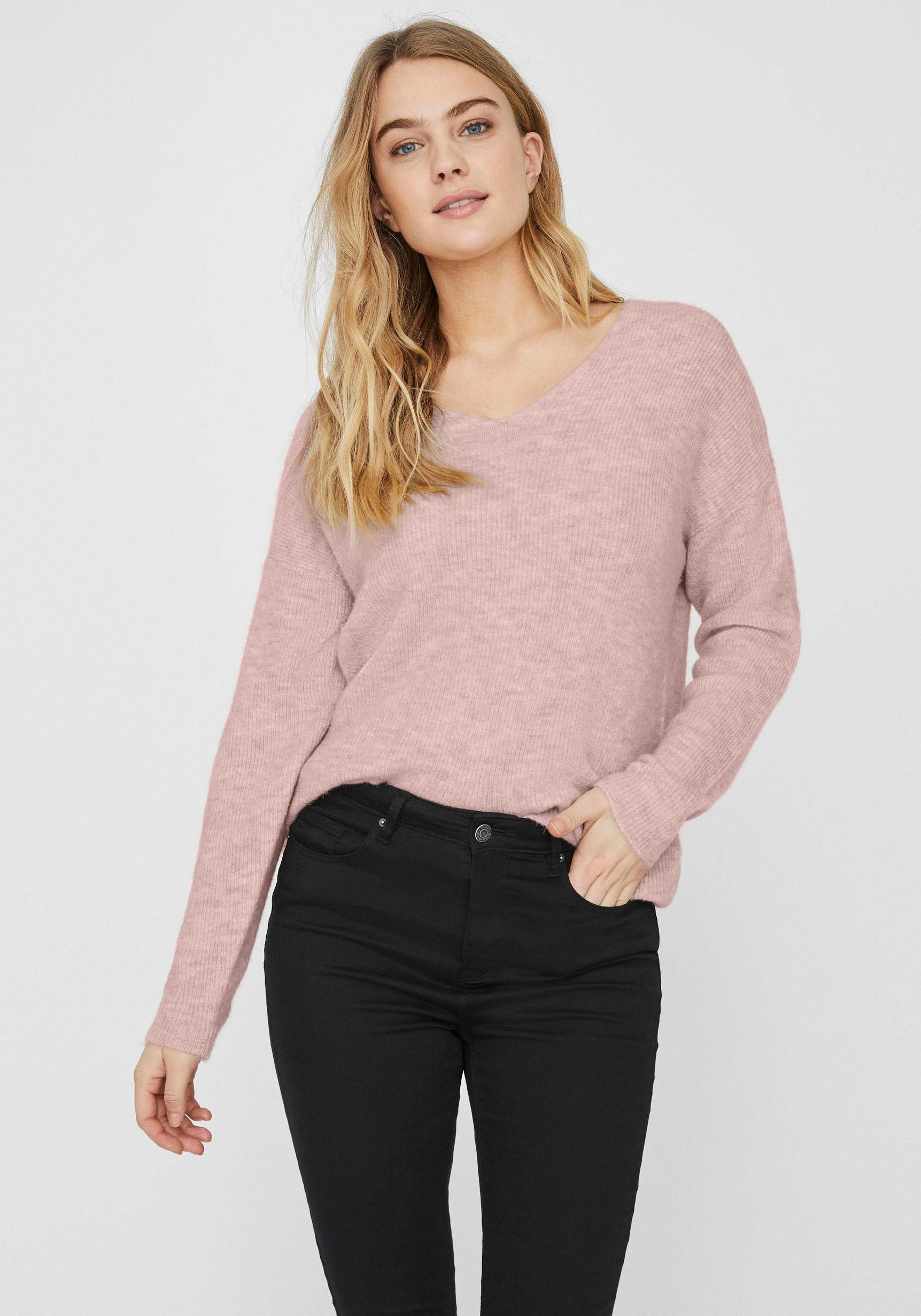 Vero Moda V-Ausschnitt-Pullover »VMCREWLEFILE LS V-NECK BLOUSE NOOS« von Vero Moda