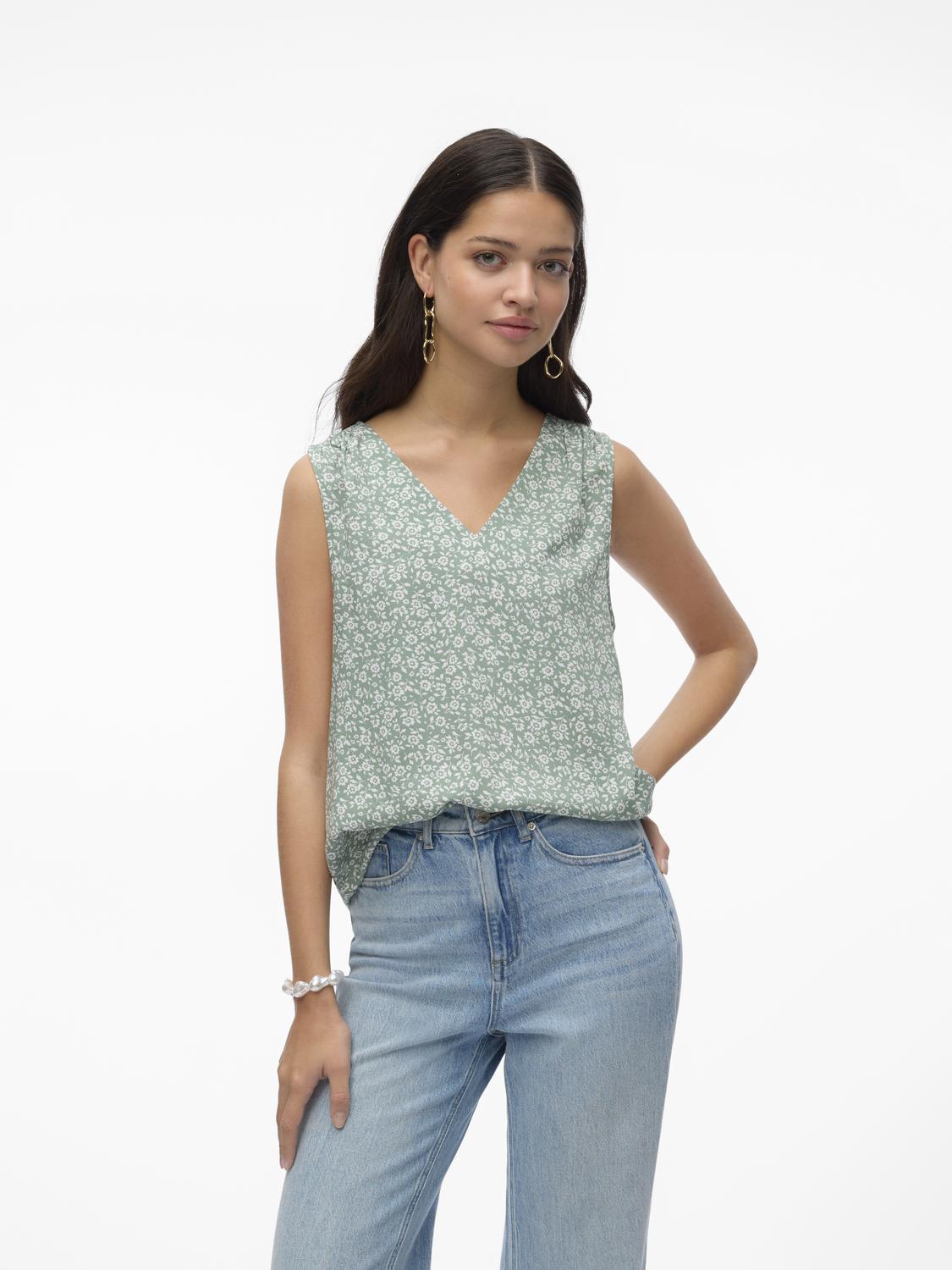 Vero Moda V-Shirt »VMEASY JOY S/L V-NECK TOP WVN GA« von Vero Moda