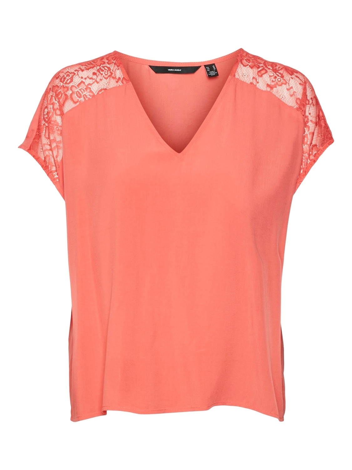 Vero Moda V-Shirt »VMRUSK LACE V-NECK SS TOP WVN GA« von Vero Moda