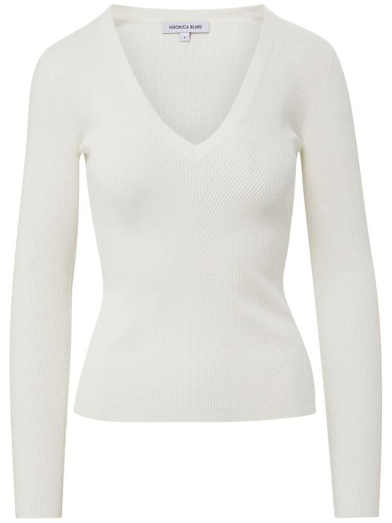 Veronica Beard Callie ribbed-knit jumper - White von Veronica Beard