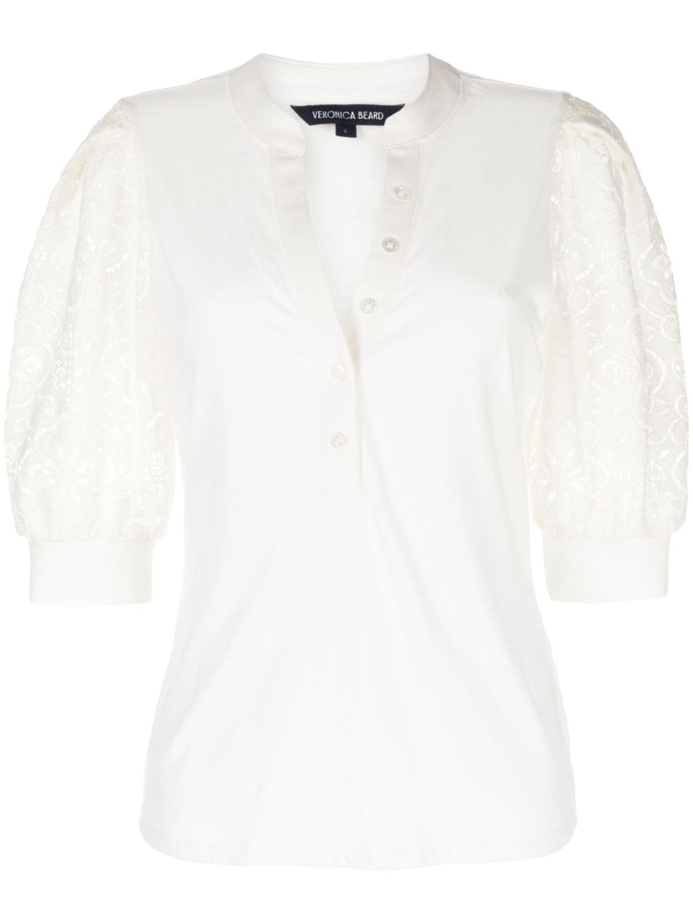 Veronica Beard Coralee lace-sleeve blouse - White von Veronica Beard