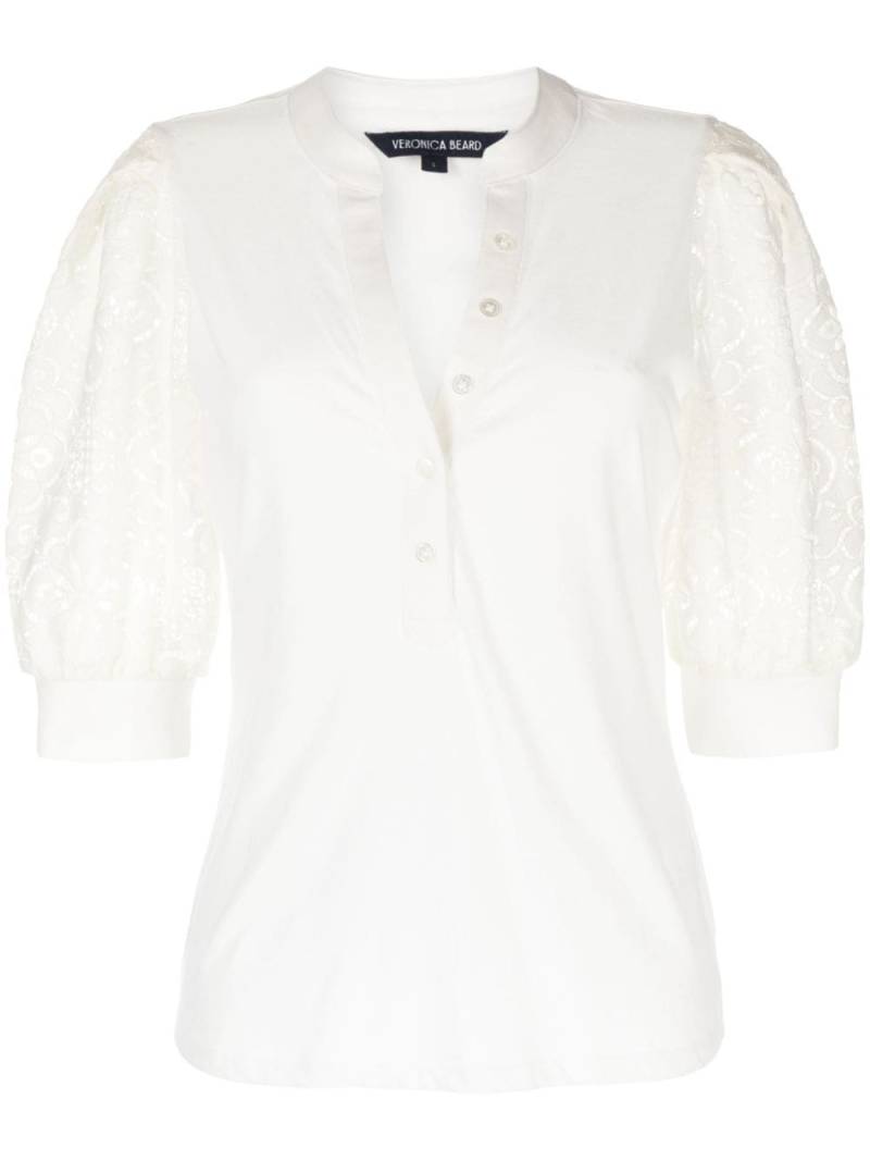 Veronica Beard Coralee lace-sleeve blouse - White von Veronica Beard