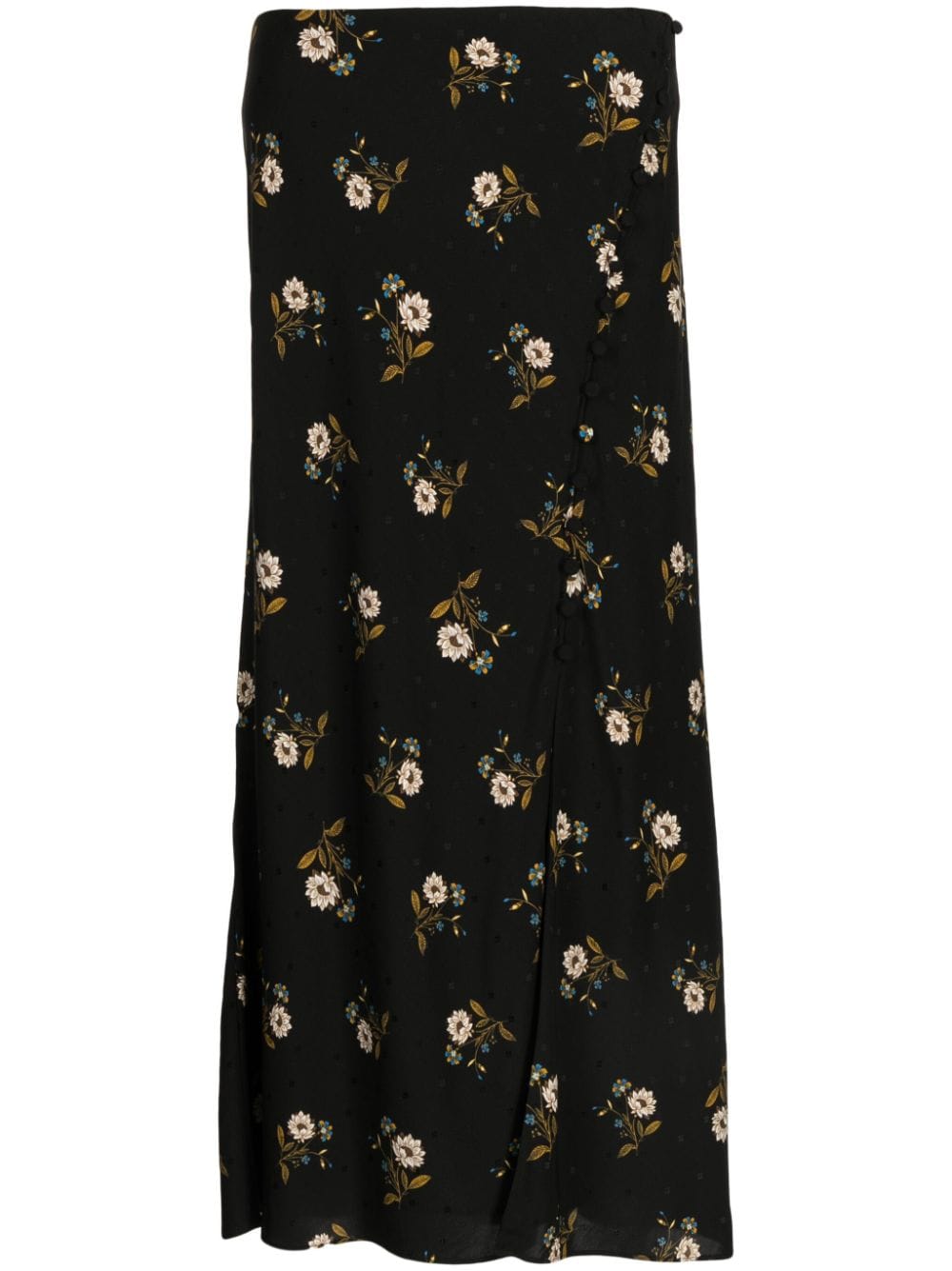 Veronica Beard Franconia floral-print midi skirt - Black von Veronica Beard