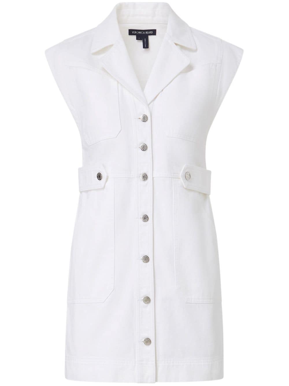 Veronica Beard Jax notched-collar cotton dress - White von Veronica Beard