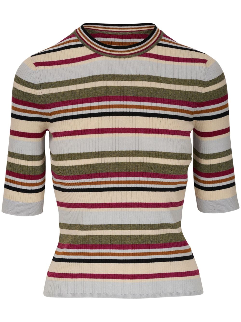 Veronica Beard Kavya striped ribbed-knit top - Blue von Veronica Beard