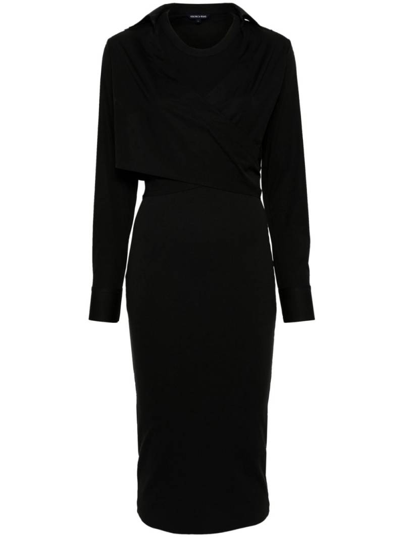 Veronica Beard Malone layered midi dress - Black von Veronica Beard