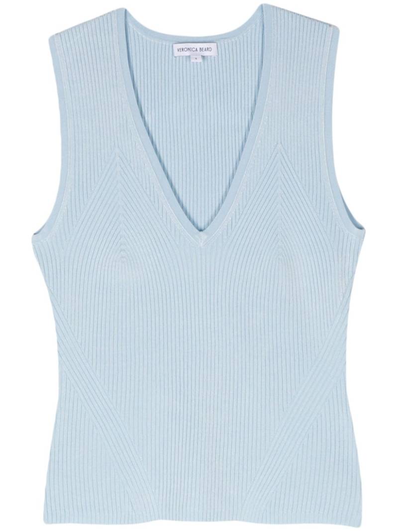 Veronica Beard Sid ribbed-knit top - Blue von Veronica Beard