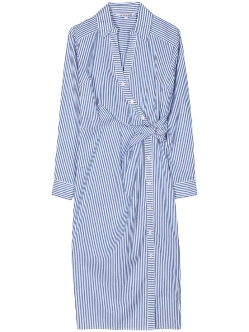 Veronica Beard Wright striped cotton wrap dress - Blue von Veronica Beard