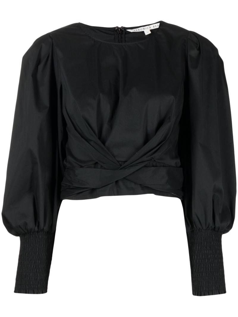 Veronica Beard balloon-sleeves cropped blouse - Black von Veronica Beard