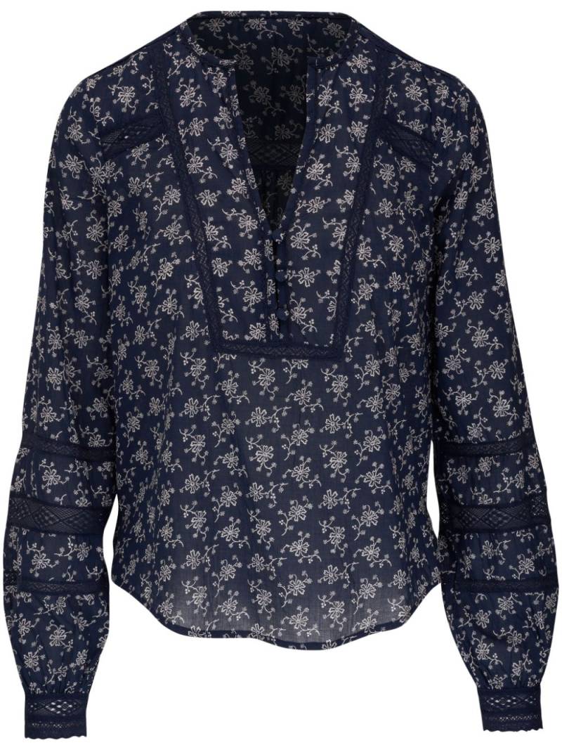 Veronica Beard floral-print wide-sleeved blouse - Blue von Veronica Beard