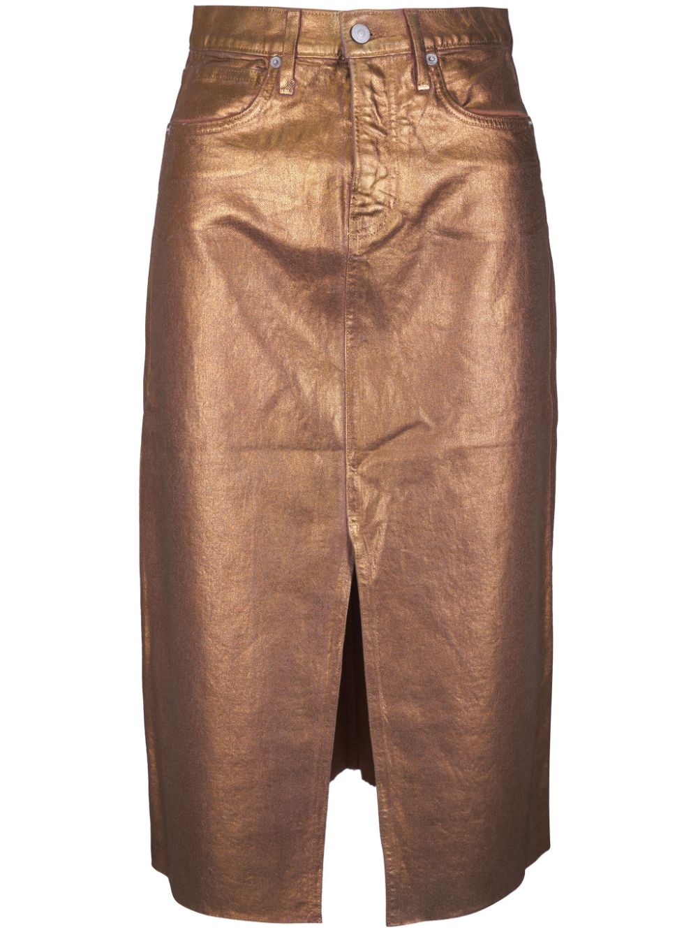 Veronica Beard metallic-finish midi skirt - Brown von Veronica Beard