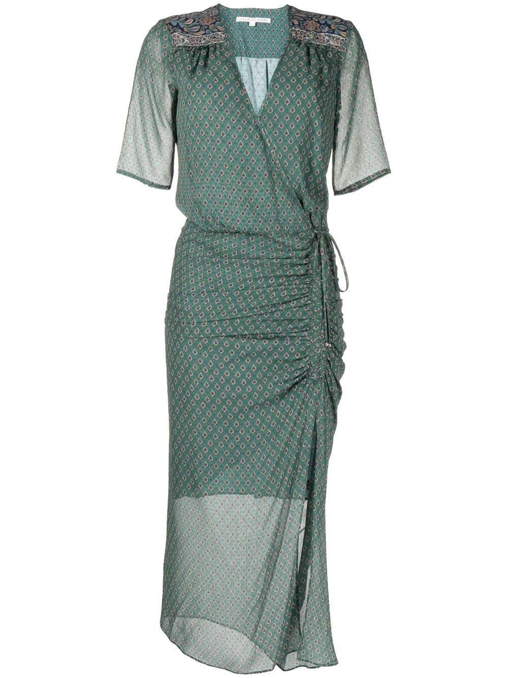 Veronica Beard patterned short-sleeved silk maxi dress - Green von Veronica Beard