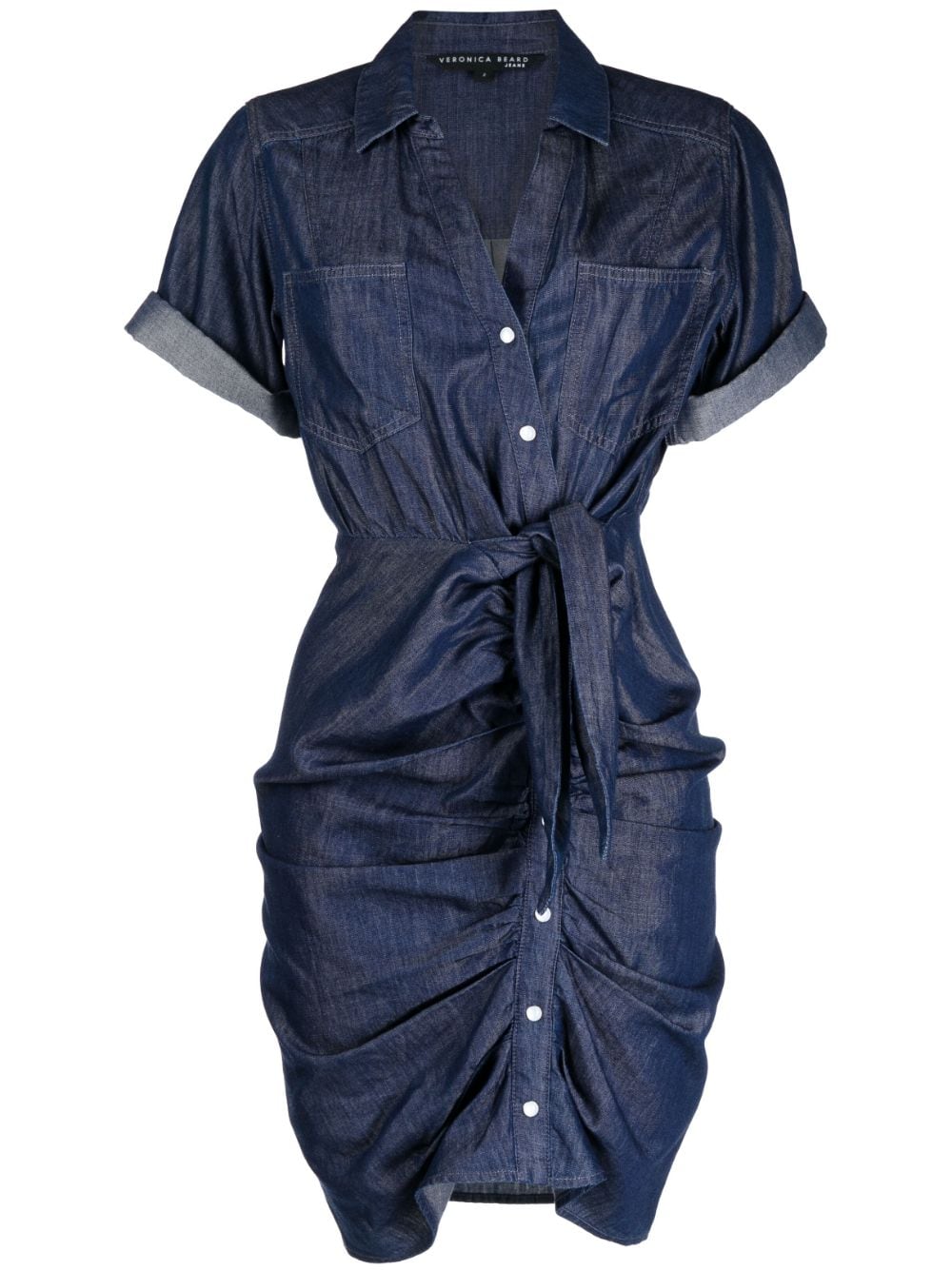 Veronica Beard short-sleeve wrap shirt dress - Blue von Veronica Beard