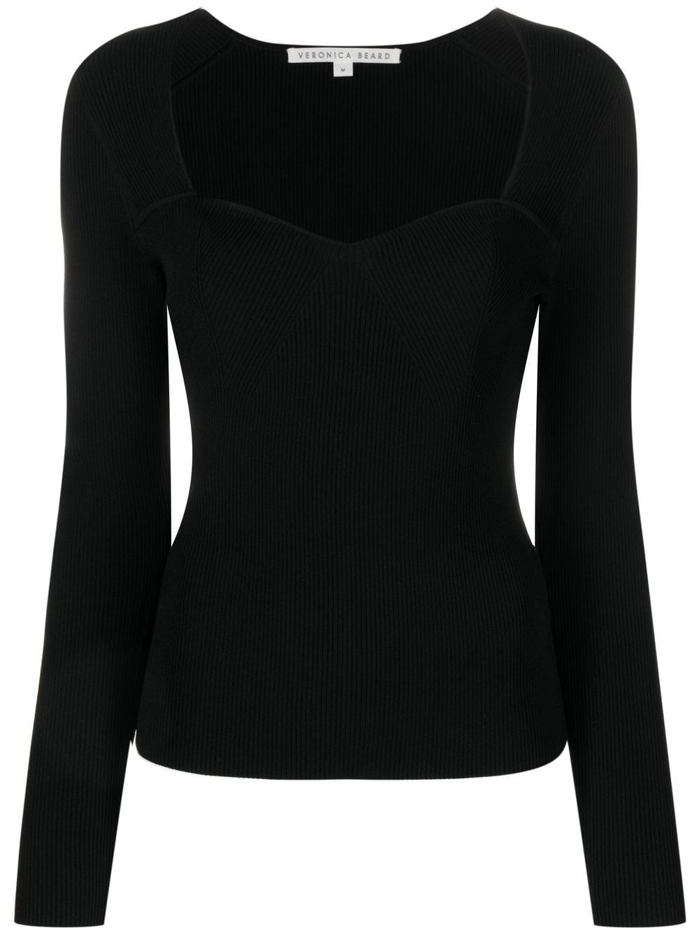 Veronica Beard sweetheart ribbed knit top - Black von Veronica Beard