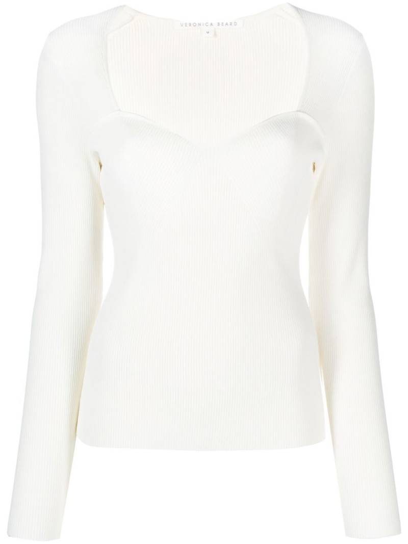 Veronica Beard sweetheart ribbed knit top - Neutrals von Veronica Beard