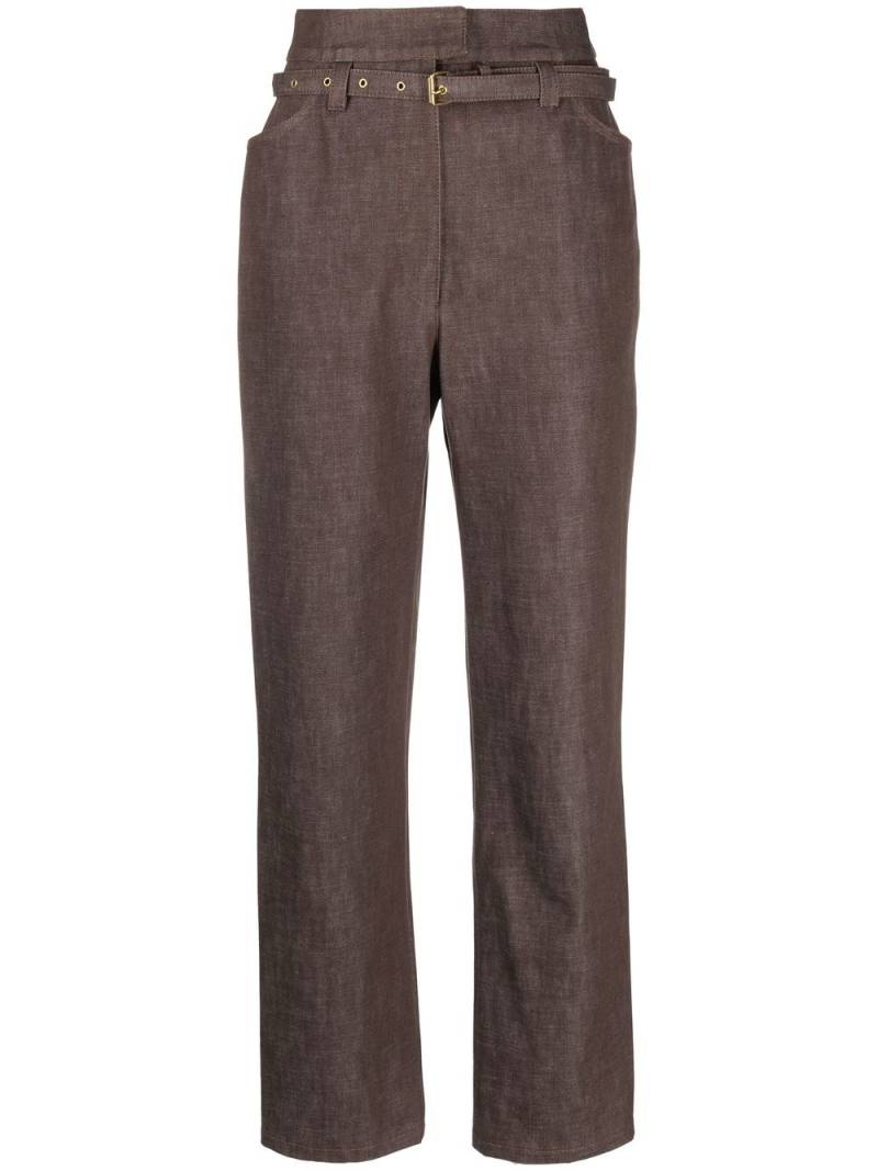 Veronique Leroy belted-waist tailored trousers - Brown von Veronique Leroy