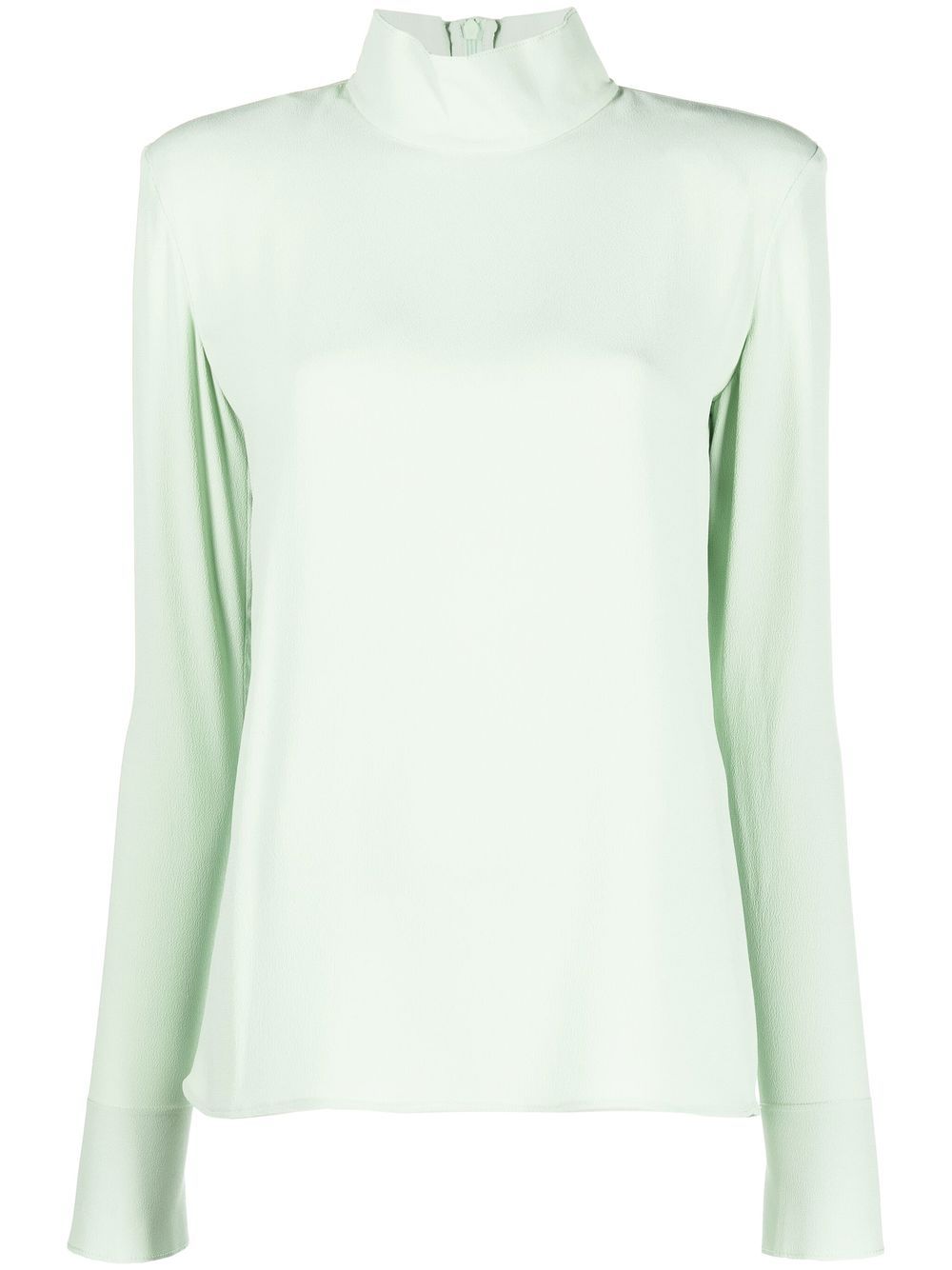 Veronique Leroy raw-cut edge long-sleeved top - Green von Veronique Leroy