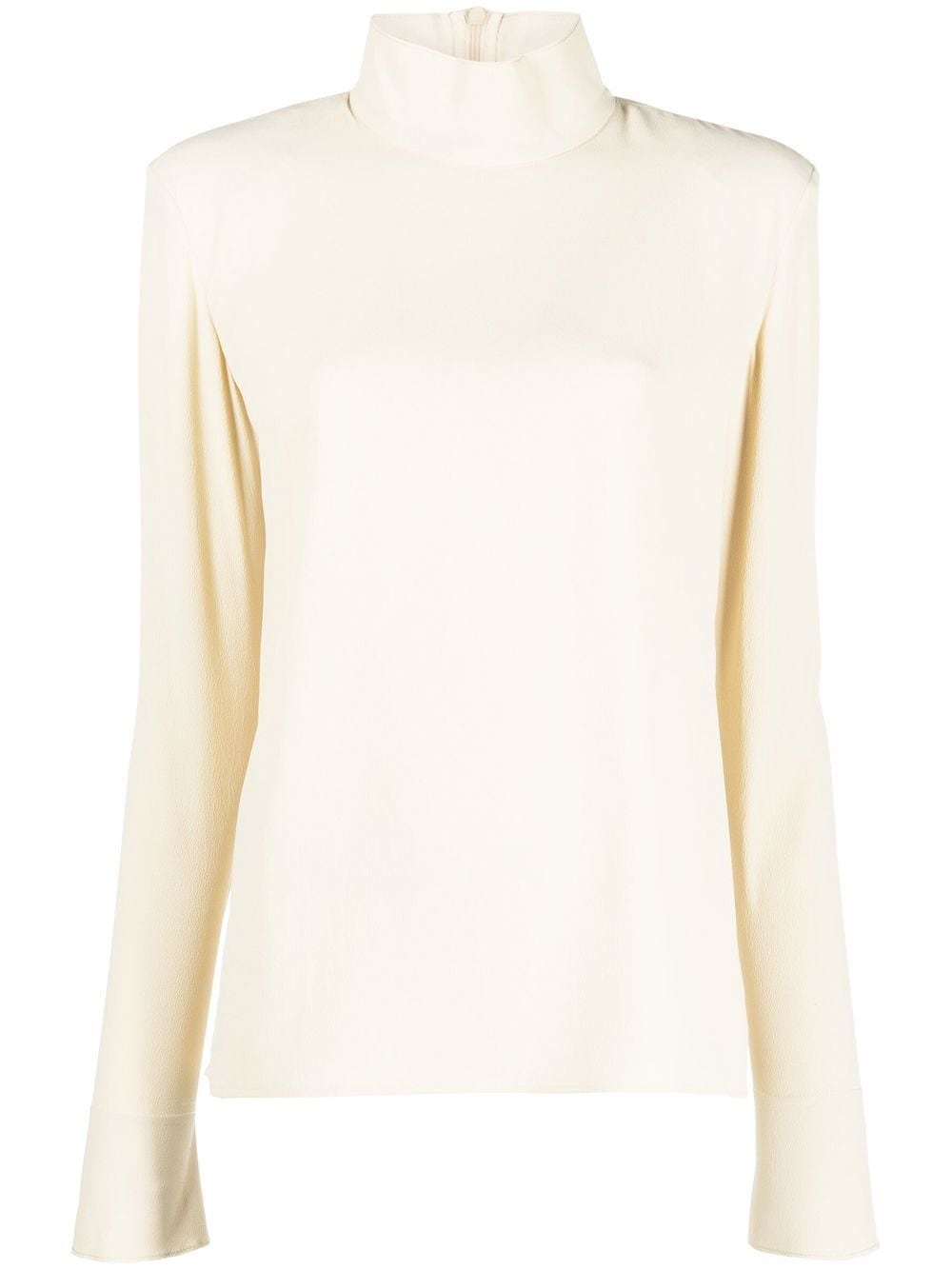 Veronique Leroy raw-cut edge long-sleeved top - Neutrals von Veronique Leroy