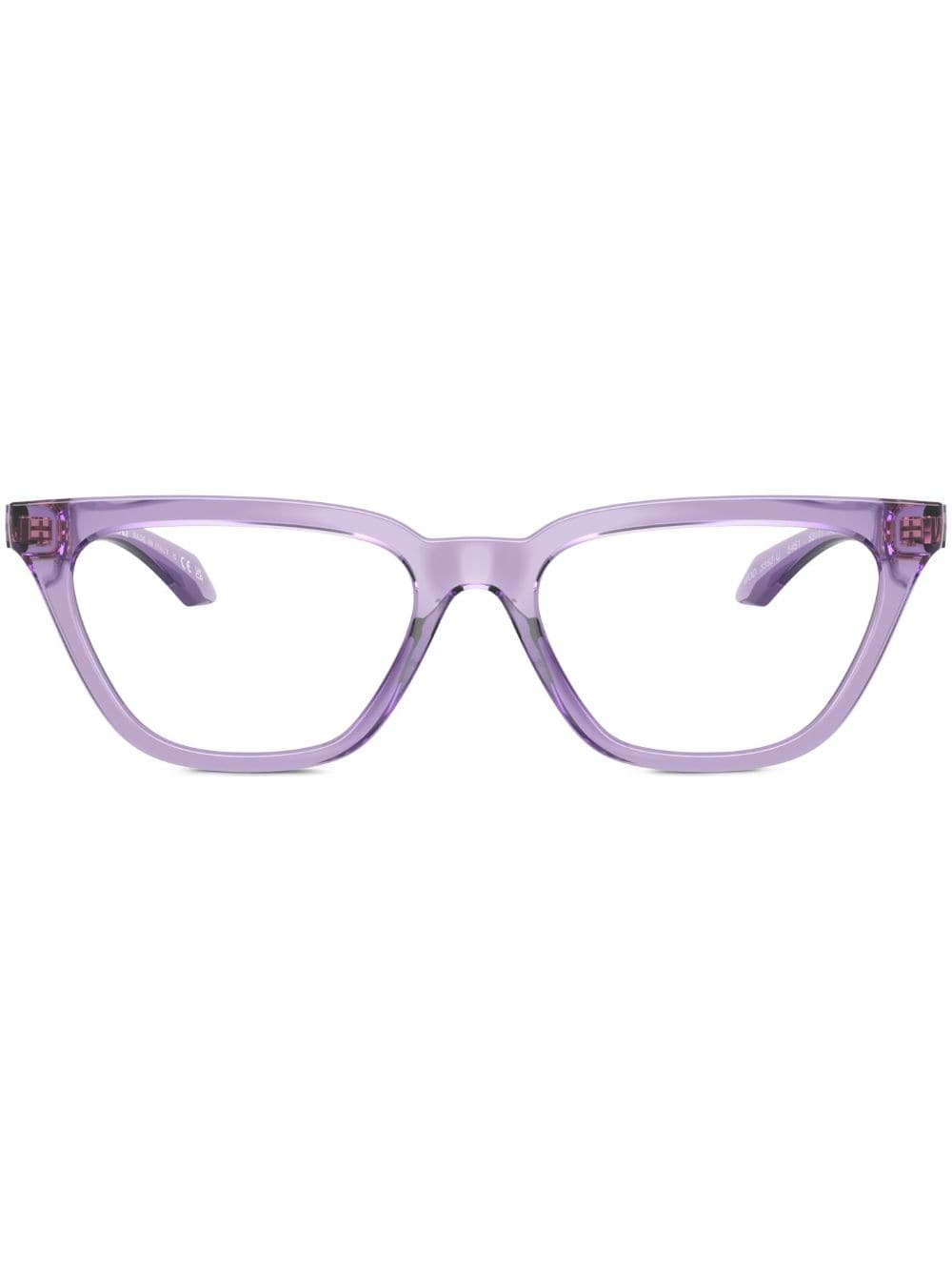 Versace Eyewear Greca-embossed cat-eye glasses - Purple von Versace Eyewear