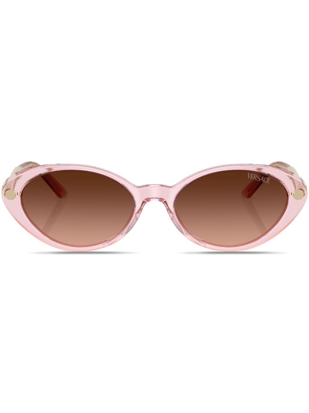 Versace Eyewear Greca-plaque oval-frame sunglasses - Pink von Versace Eyewear