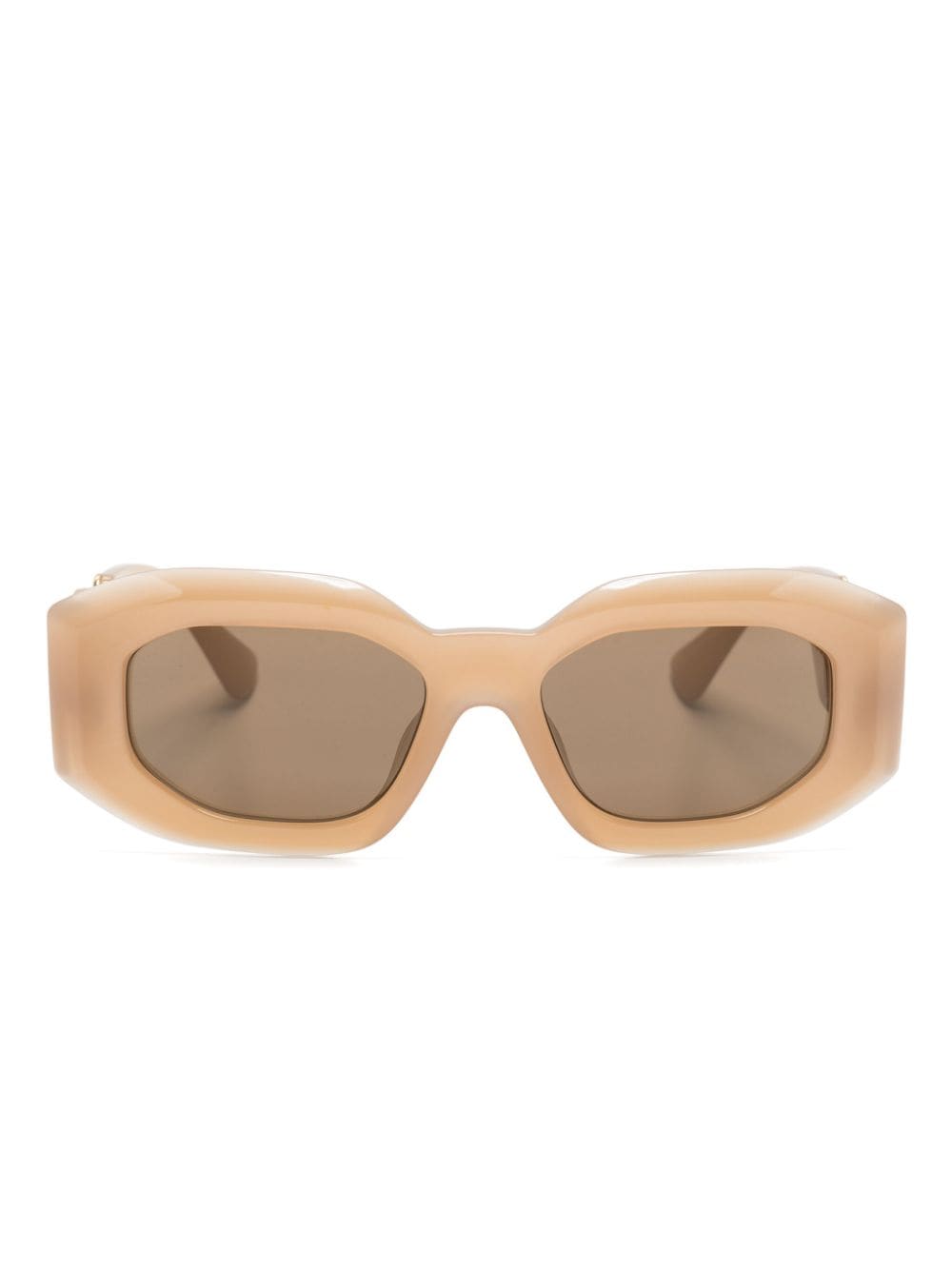 Versace Eyewear Medusa Head hexagonal-frame sunglasses - Neutrals von Versace Eyewear