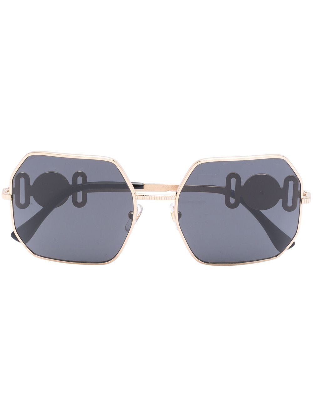 Versace Eyewear Temple hexagonal-frame sunglasses - Gold von Versace Eyewear