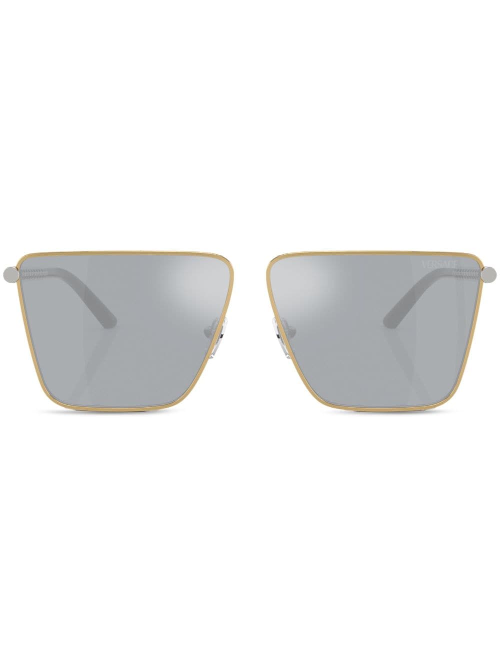 Versace Eyewear Tubular Greca square-frame sunglasses - Gold von Versace Eyewear