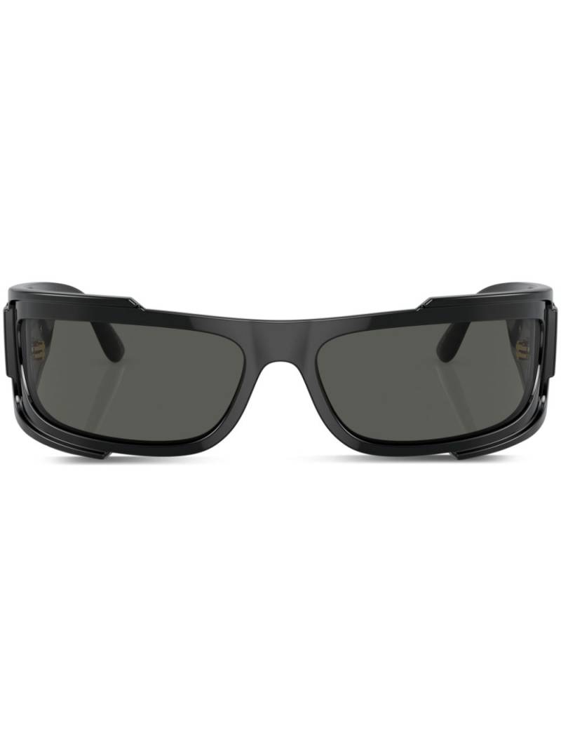 Versace Eyewear logo-plaque rectangle-frame sunglasses - Black von Versace Eyewear