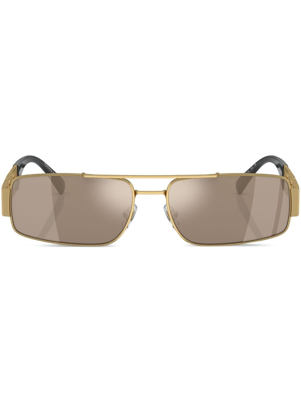 Versace Eyewear logo-plaque rectangular-frame sunglasses - Gold von Versace Eyewear