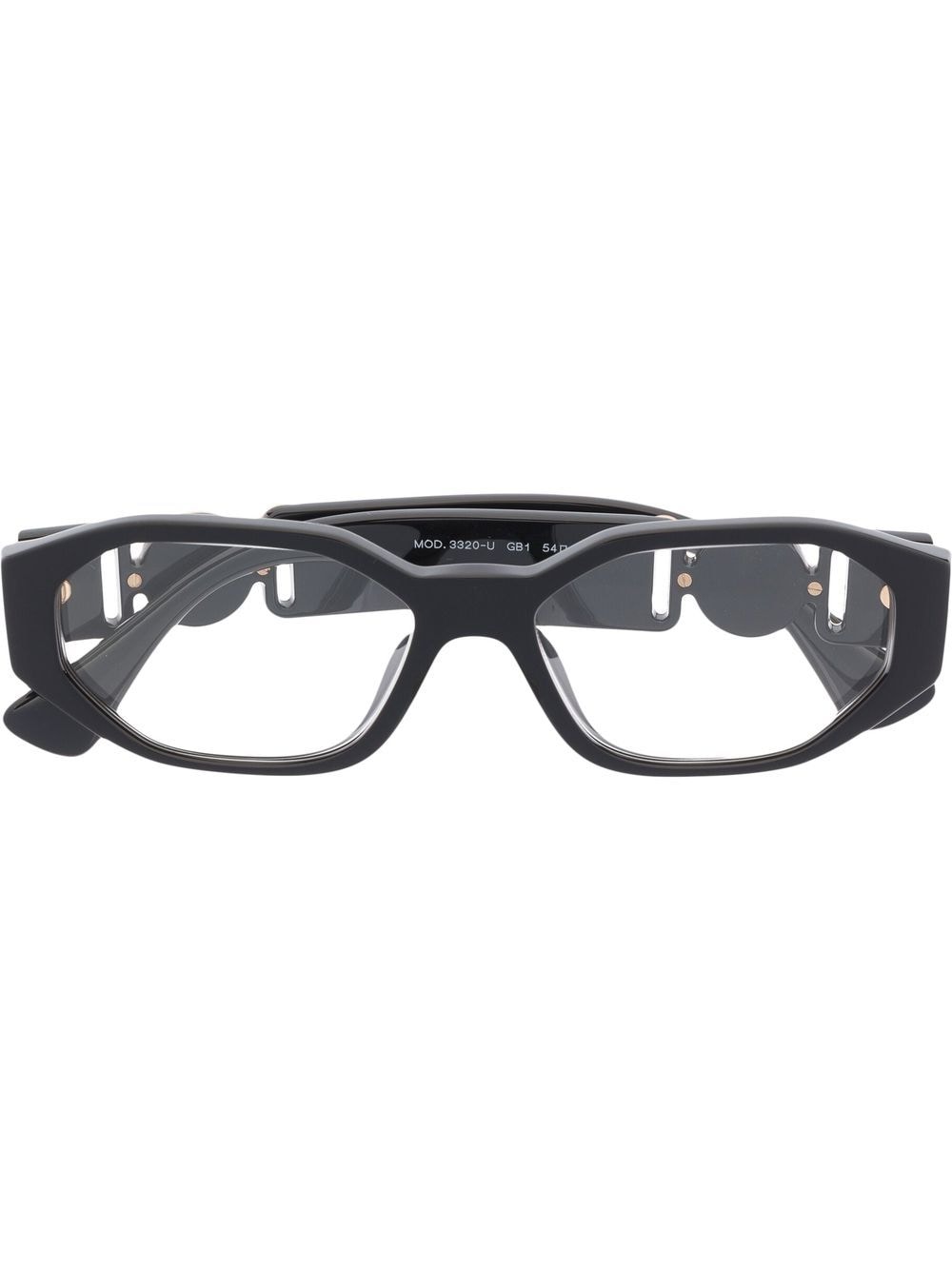 Versace Eyewear logo square-frame glasses - Black von Versace Eyewear