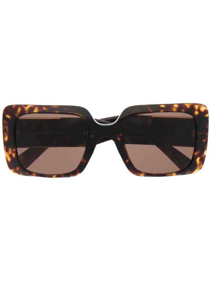 Versace Eyewear square-frame tortoiseshell-effect sunglasses - Brown von Versace Eyewear