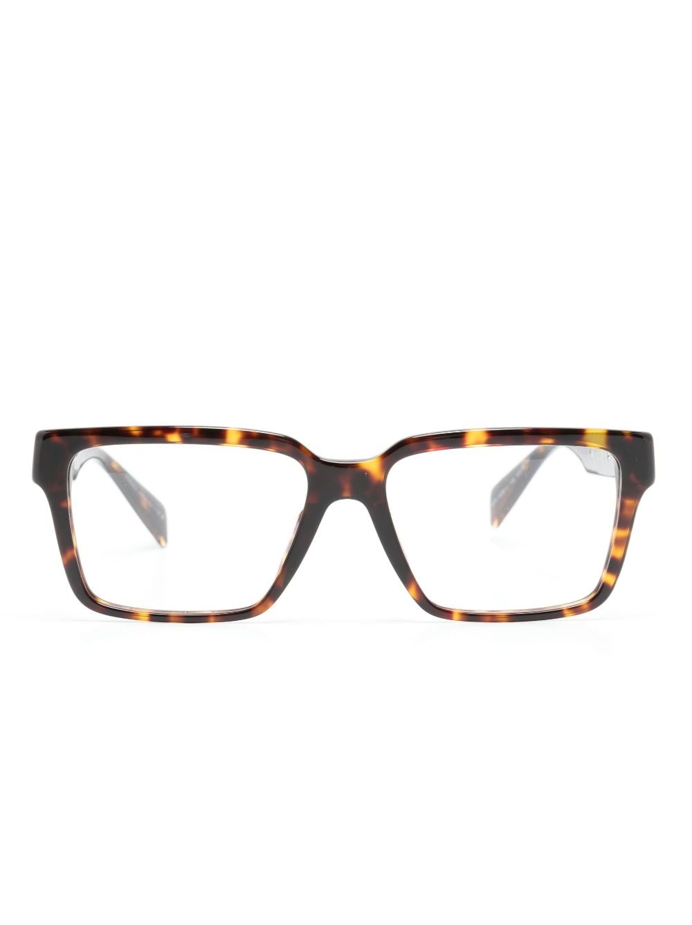 Versace Eyewear tortoiseshell-effect square-frame glasses - Brown von Versace Eyewear