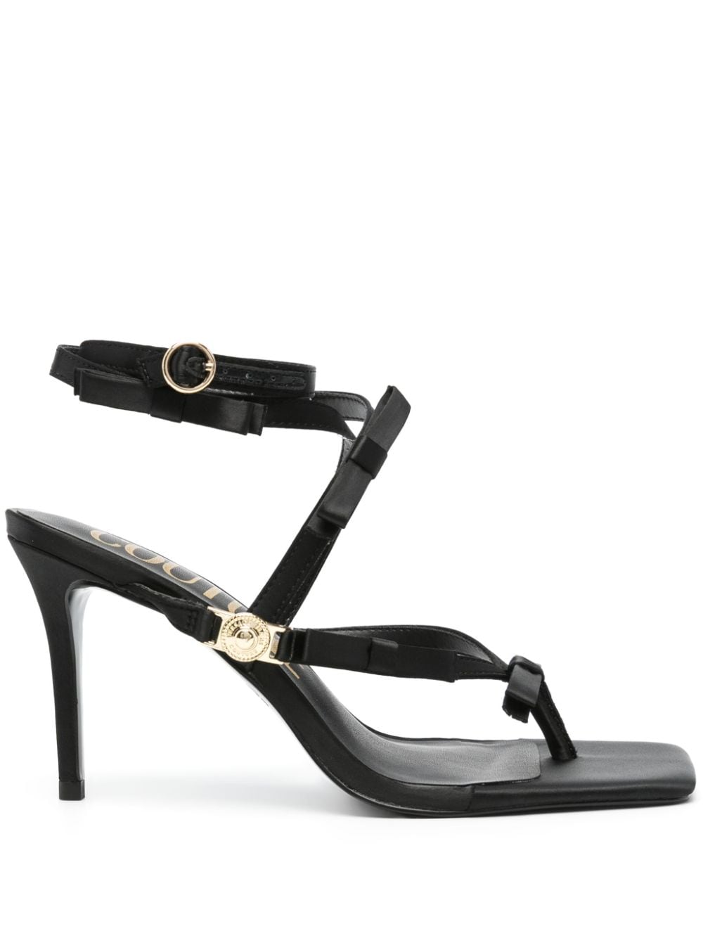 Versace Jeans Couture 90mm bow-detaill sandals - Black von Versace Jeans Couture