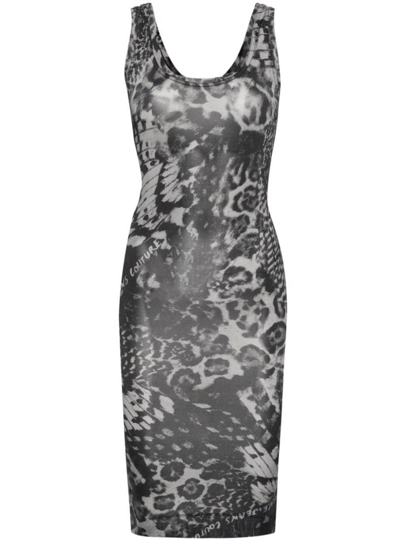 Versace Jeans Couture Animalier-print jersey dress - Grey von Versace Jeans Couture