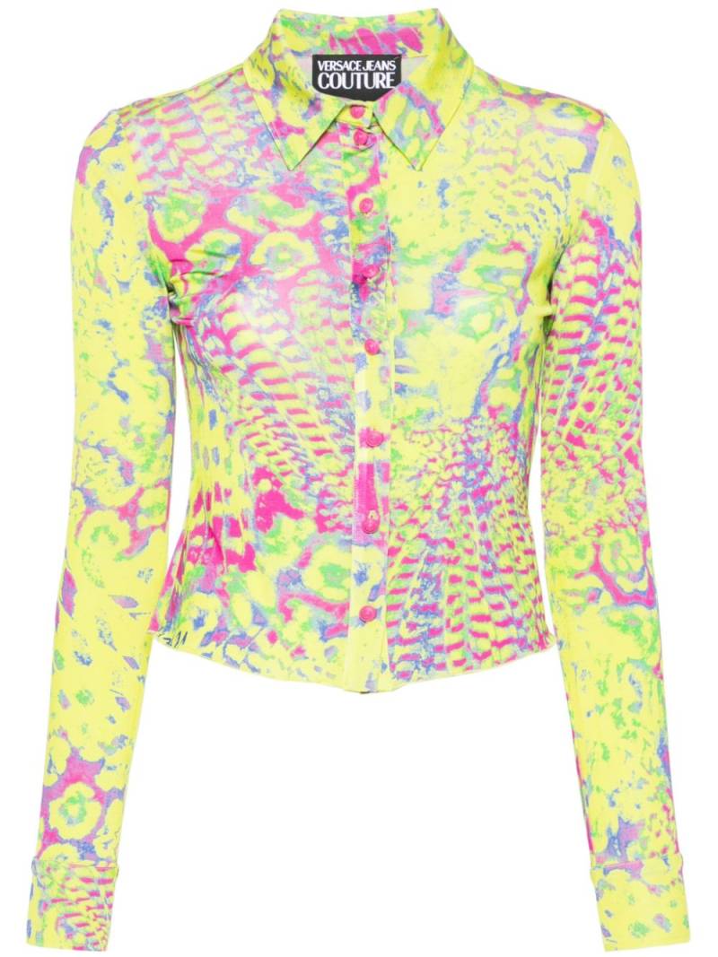 Versace Jeans Couture Animalier-print jersey shirt - Green von Versace Jeans Couture