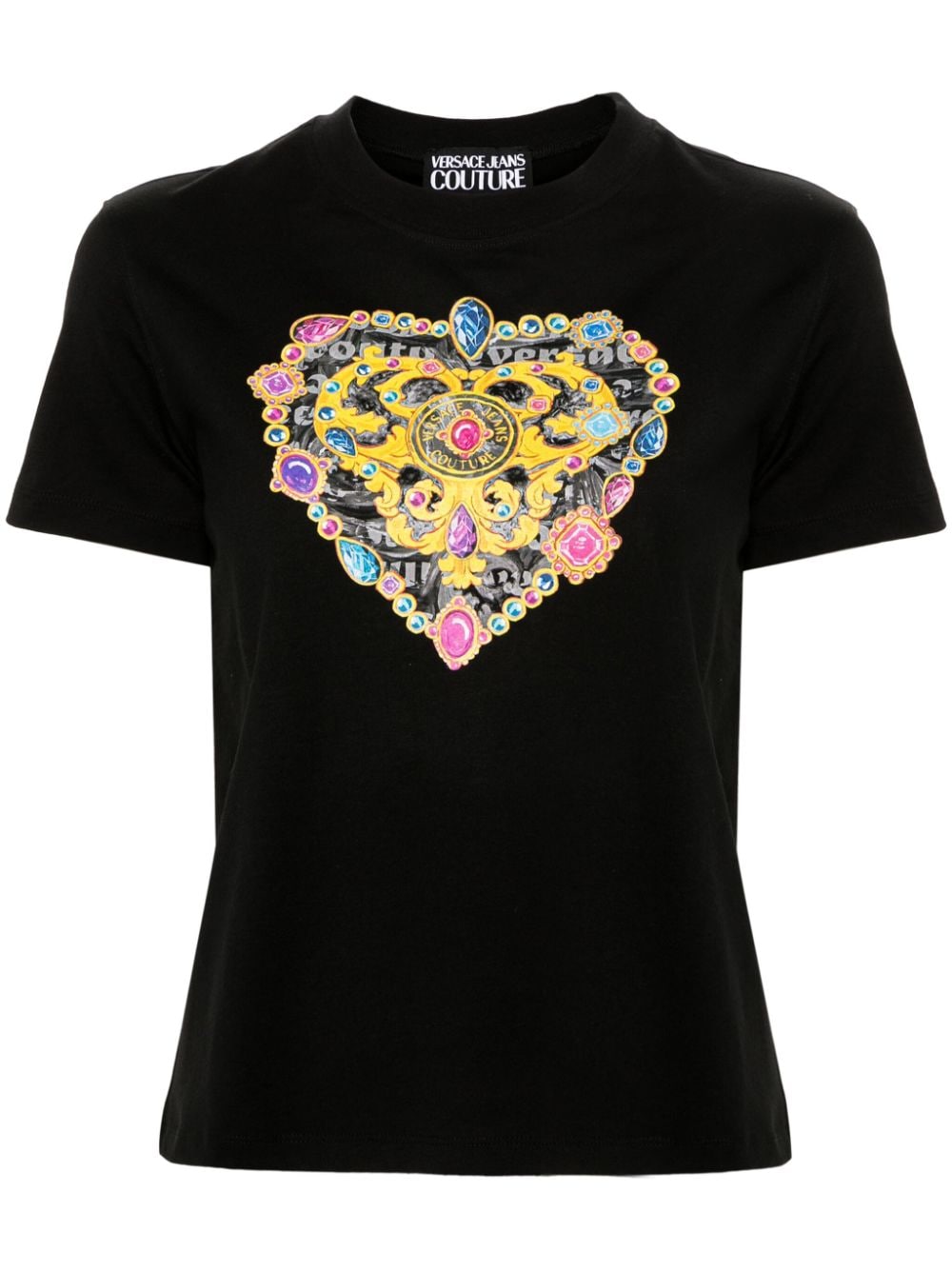 Versace Jeans Couture Barocco Heart-print T-shirt - Black von Versace Jeans Couture