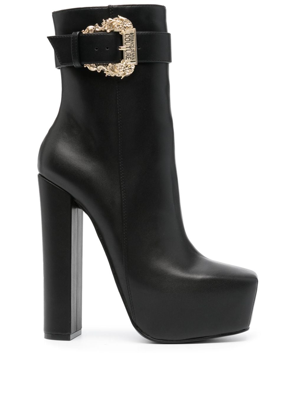 Versace Jeans Couture Barocco-buckle 140mm platform boots - Black von Versace Jeans Couture