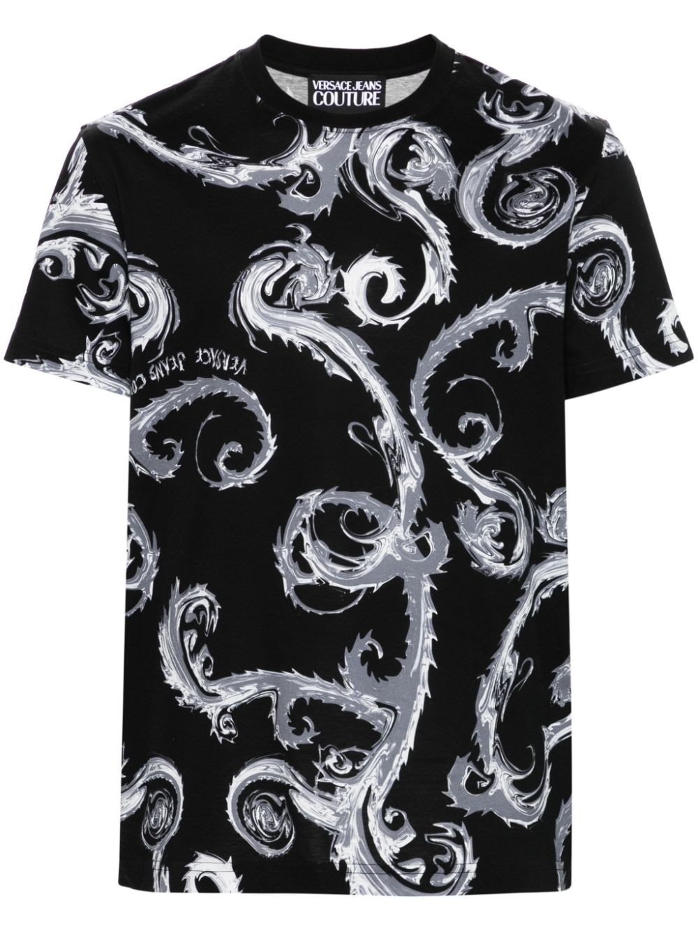 Versace Jeans Couture Barocco-print cotton T-shirt - Black von Versace Jeans Couture