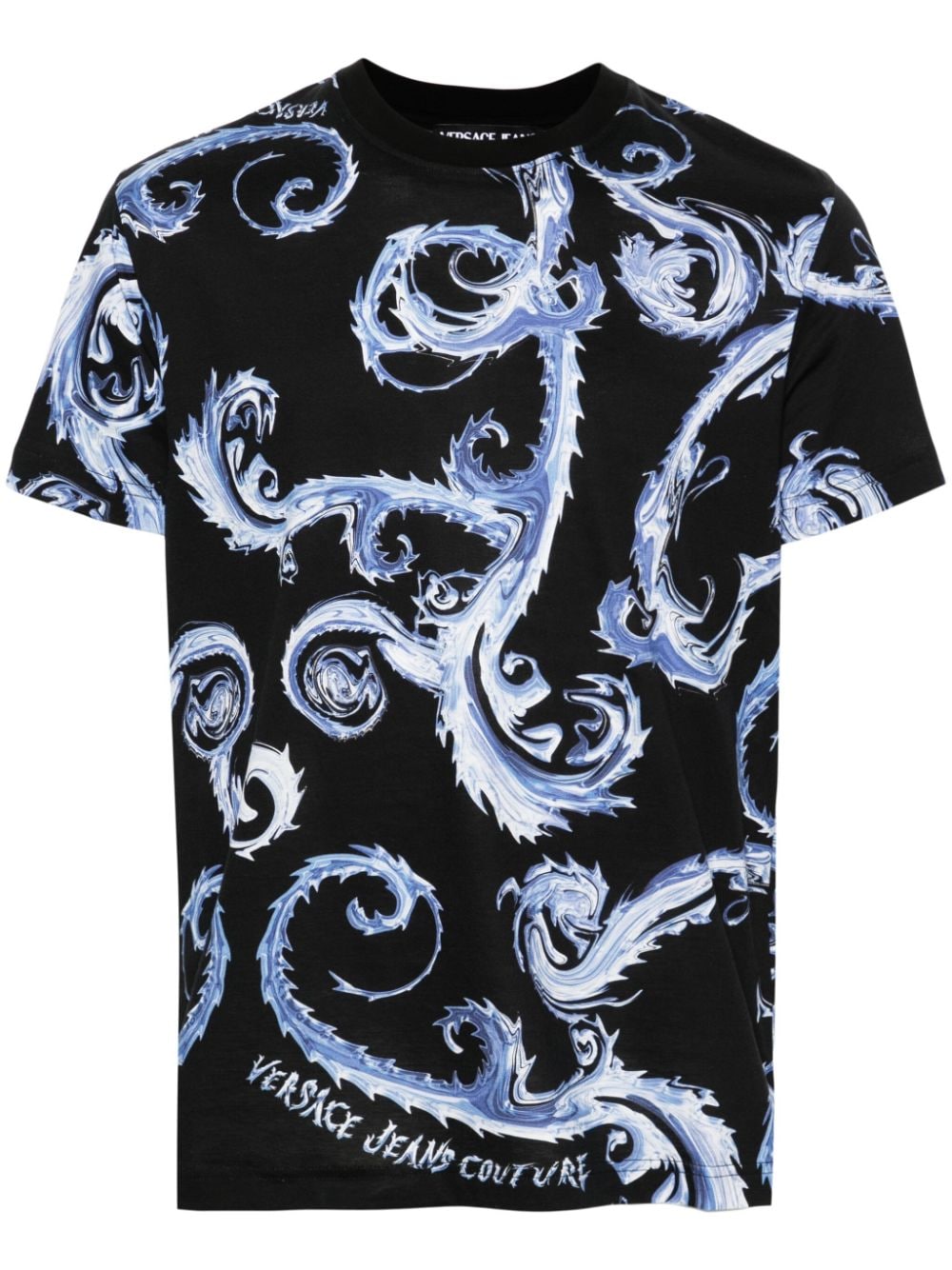 Versace Jeans Couture Barocco-print cotton T-shirt - Black von Versace Jeans Couture