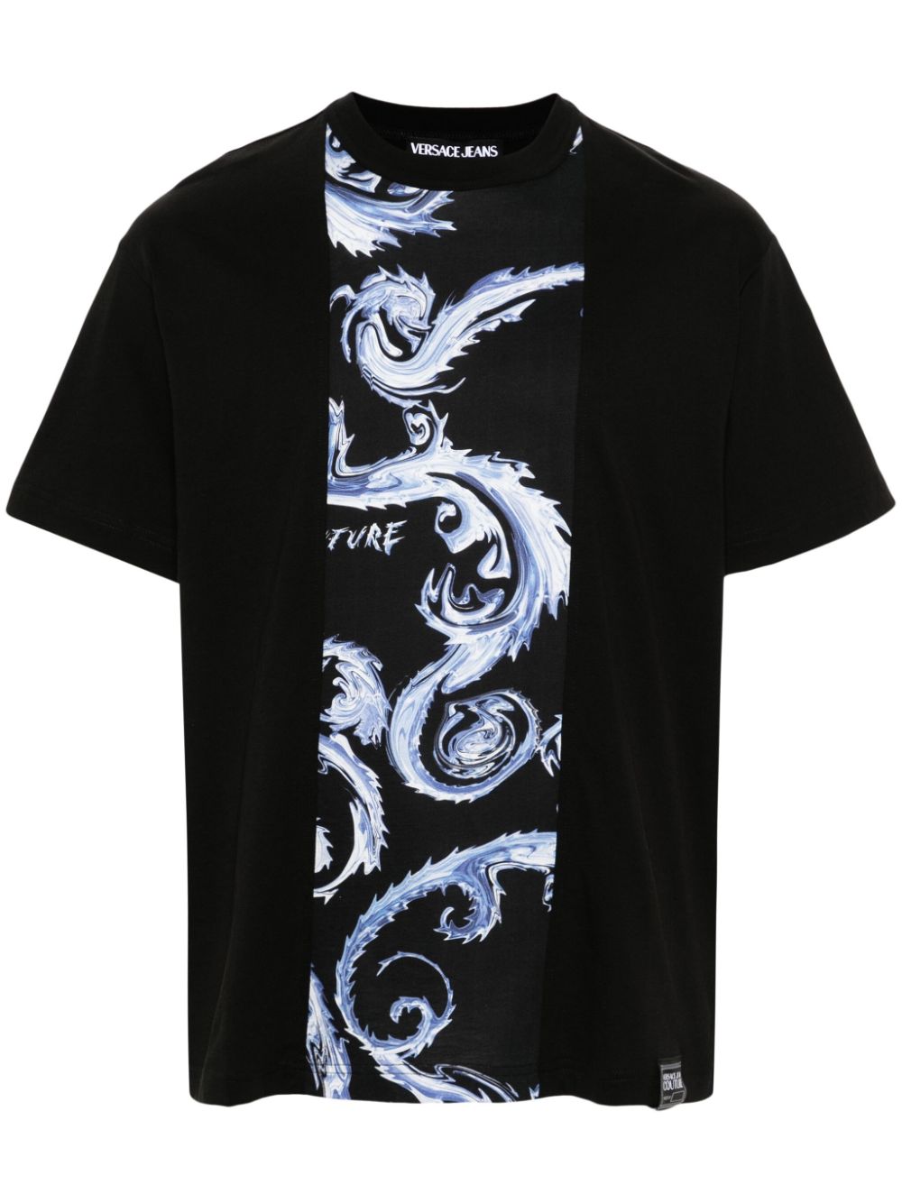 Versace Jeans Couture Barocco-print cotton T-shirt - Black von Versace Jeans Couture