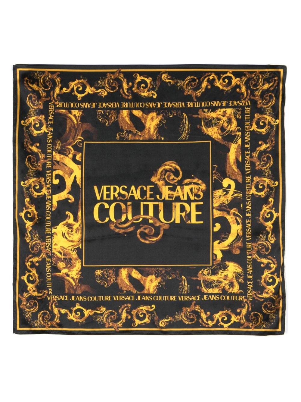 Versace Jeans Couture Barocco-print silk scarf - Black von Versace Jeans Couture