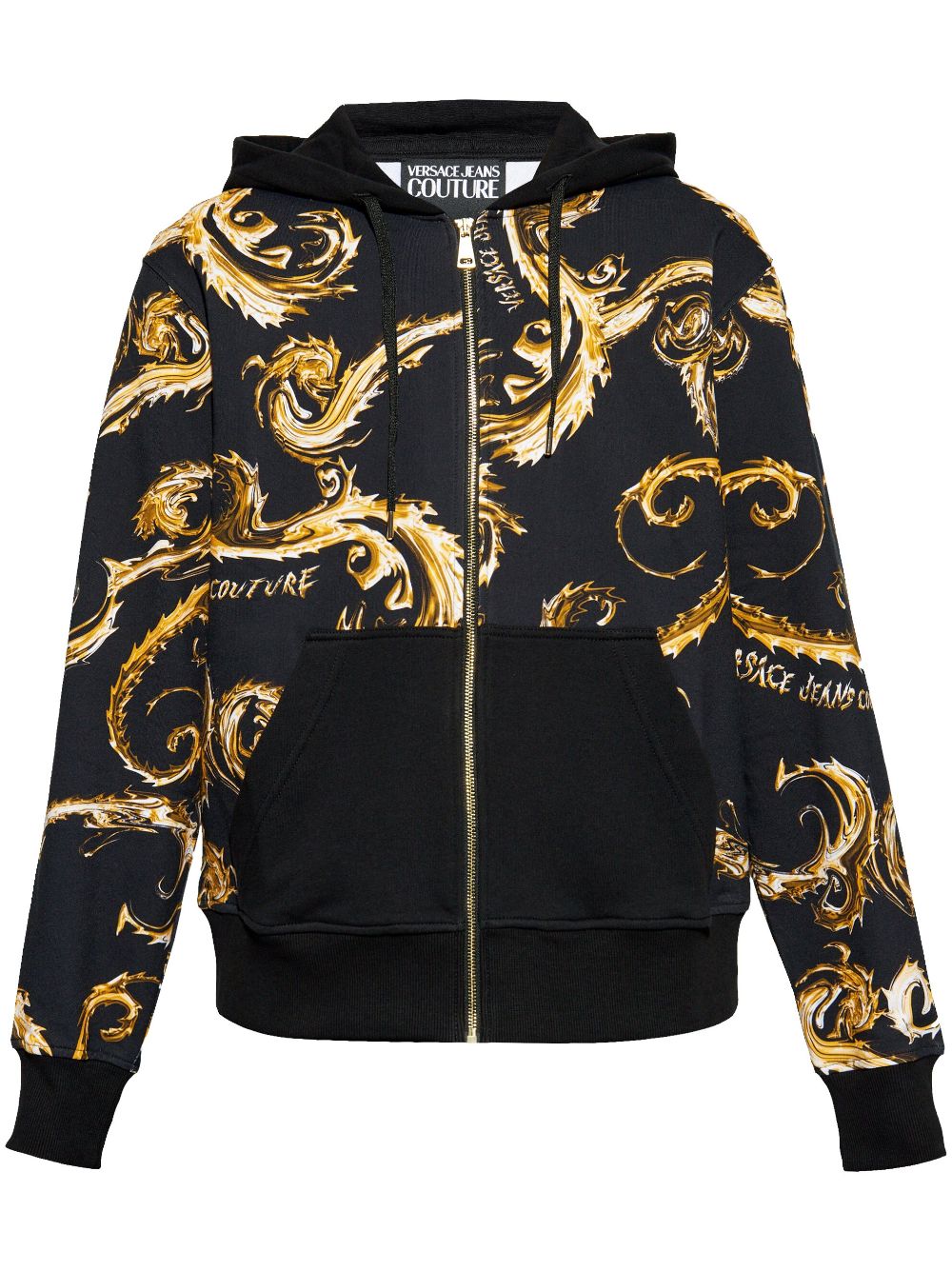 Versace Jeans Couture Barocco-print zip-up hoodie - Black von Versace Jeans Couture