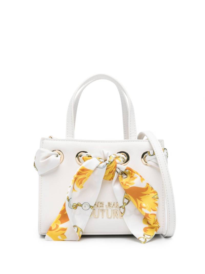 Versace Jeans Couture Barocco scarf faux-leather tote bag - White von Versace Jeans Couture