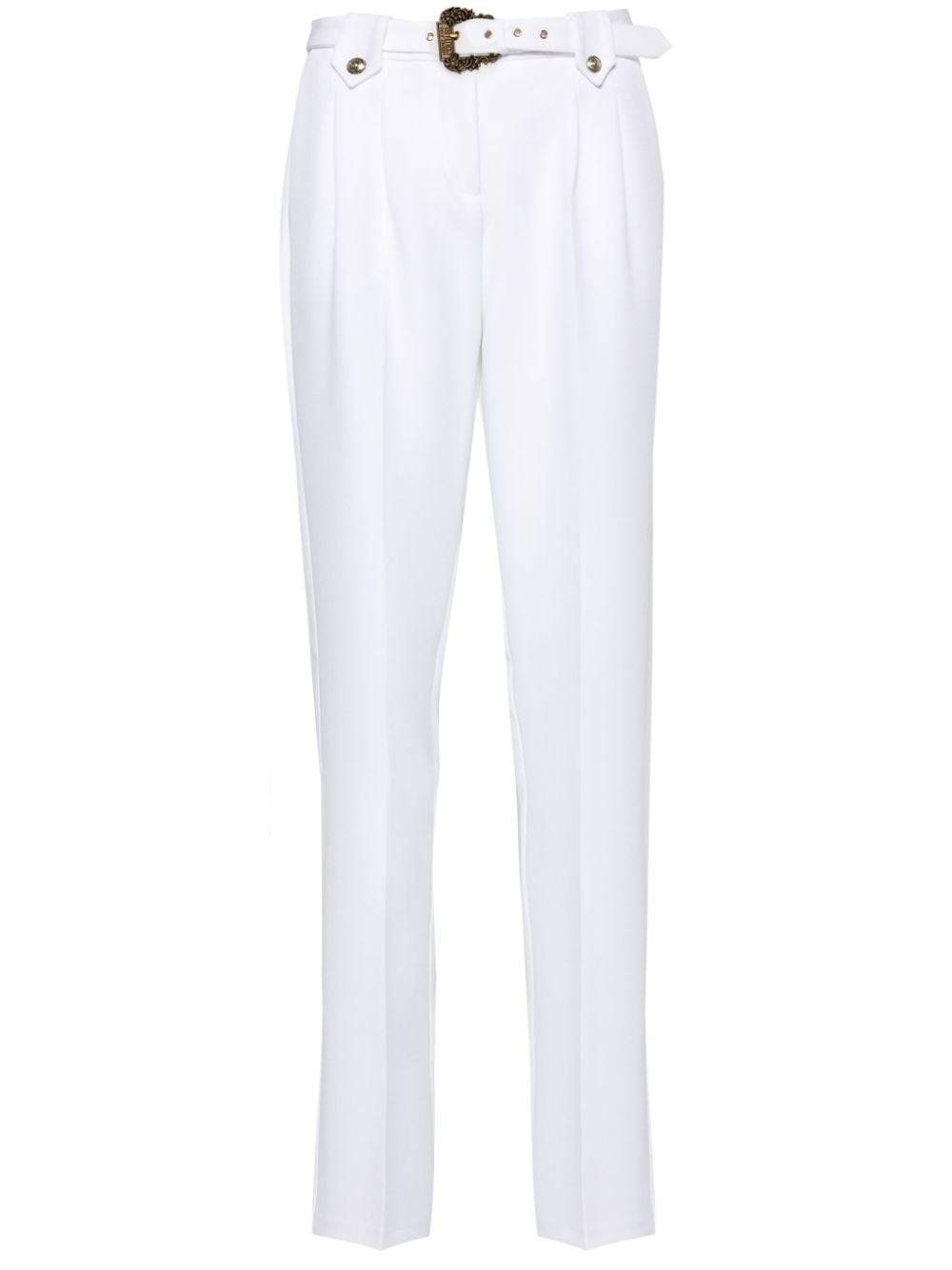 Versace Jeans Couture Baroque Buckle tapered trousers - White von Versace Jeans Couture